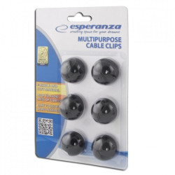 Suport multifunctional tip clema pentru cabluri, 6 bucati, Esperanza