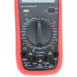 Multimetru digital profesional, ecran LCD, 2 functii, rosu