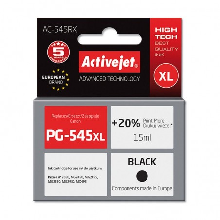 Cartus compatibil PG-545XL Canon, 15ml, Black, Premium Activejet, Garantie 5 ani