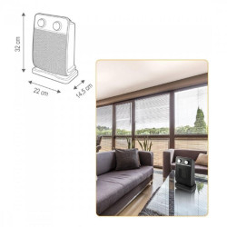 Radiator ceramic, Home FK 29, negru, 1800W, 2 trepte incalzire