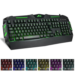 Tastatura multimedia USB  iluminata in 7 culori, Rii RK900