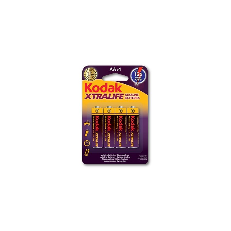 Baterii alcaline R6 AA Kodak Xtralife, 1.5V, set 4 bucati