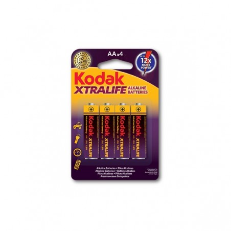 Baterii alcaline AA, 1.5V, set 4 bucati, Kodak Xtralife