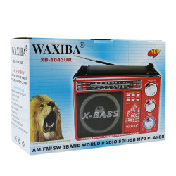 Radio portabil MP3, USB, SD, 3 frecvente AM/FM/SW, acumulator, Waxiba
