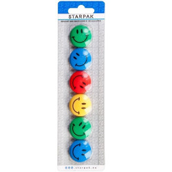 Magneti Smiley Face 30mm, multicolor, set 6 bucati
