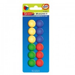 Magneti colorati pentru tabla magnetica, diametru 22mm, set 12 bucati