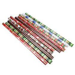 Hartie decorativa ambalare cadouri de Craciun, 200x70cm, set 10 role