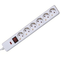 Cablu prelungitor, 6 prize, protectie copii, camera, 3500W, 1.5m, alb, Home.