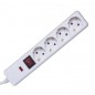 Prelungitor de retea, protectie copii, intrerupator, 4 socluri, alb, Home