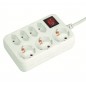 Prelungitor de retea, 4 socluri euro, 3 socluri impamantare, 1,5 m, alb, Home Prelungitor de retea, 4 socluri euro, 3 socluri impamantare, 1,5 m, alb, Home