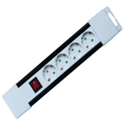 Cablu prelungitor, protectie copii, cu intrerupator, 4 prize, 2 m, alb, Home