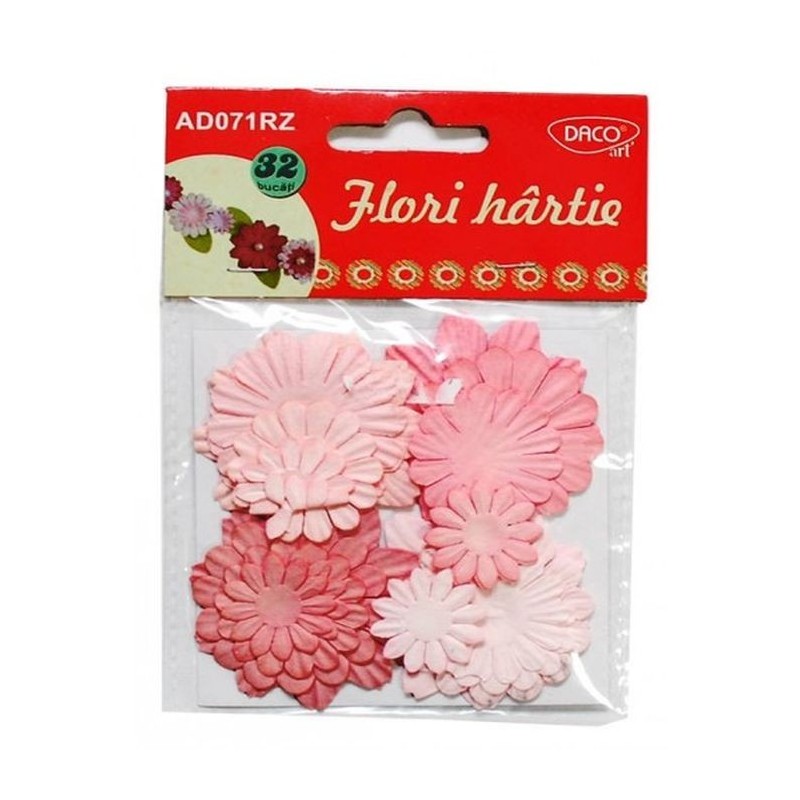 Set 32 flori de hartie colorate Daco Set 32 flori de hartie colorate Daco