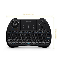 Mini tastatura iluminata, wireless cu touchpad, Reiie H9+