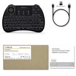 Mini tastatura iluminata, wireless cu touchpad, Reiie H9+