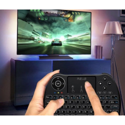 Mini tastatura iluminata, wireless cu touchpad, Reiie H9+
