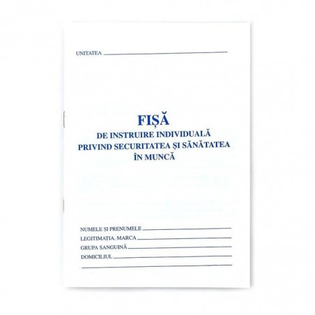 Fisa individuala protectia muncii, format A5, carnet 8 file