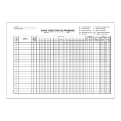 Foaie colectiva de prezenta, format A4, orientare landscape