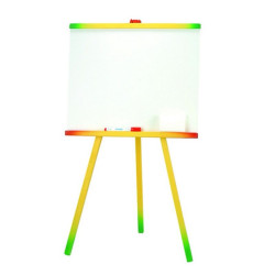 Tablita alba pentru copii, 46x81 cm, 2 accesorii, suport lemn color