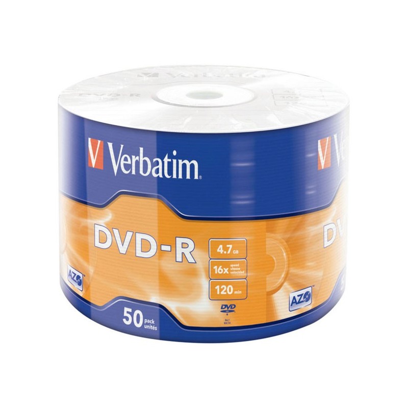 Set 50 DVD-R VERBATIM, capacitate 4,7GB, 16x