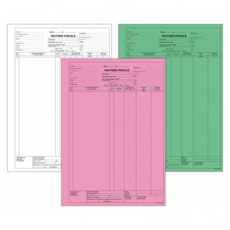 Factura fiscala cu TVA, 3 exemplare, format A4, nepersonalizata