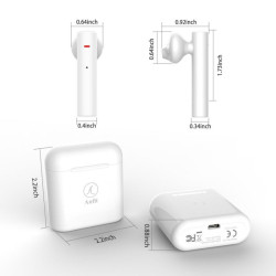 Casti stereo Bluetooth 4.2, 800 mAh, LED, stand incarcare, alb