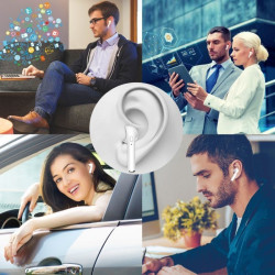 Casti stereo Bluetooth 4.2, 800 mAh, LED, stand incarcare, alb