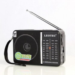 Radio portabil FM/MW/SW1/SW2, 15W, difuzor 4 Ohmi, control volum, Leotec