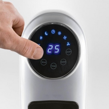 Ventilator stalp 50W, panou tactil LCD, 120 cm, telecomanda, alb, Home