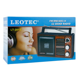 Radio portabil, 3W, 11 benzi FM/MW/SW1-9, stil vintage Leotec