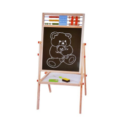 Tabla scolara cu socotitoare, 2 fete scriere, accesorii incluse, suport lemn