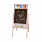 Tabla scolara cu socotitoare, 2 fete scriere, accesorii incluse, suport lemn Tabla scolara cu socotitoare, 2 fete scriere, accesorii incluse, suport lemn