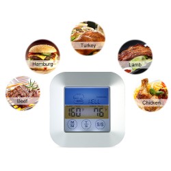 Termometru alimentar cu sonda, 3V, touchscreen, LCD iluminat, temporizator
