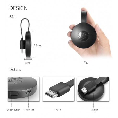 Streaming player HDMI 4K full HD, Android, IOS, Wi-Fi, G2