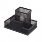 Suport accesorii birou, 4 compartimente, plasa metalica, negru, Ark Suport accesorii birou, 4 compartimente, plasa metalica, negru, Ark