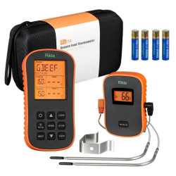 Termometru digital cu sonda, Wireless, LCD iluminat, cronometru, 9 butoane, Rii