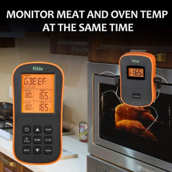 Termometru digital cu sonda, Wireless, LCD iluminat, cronometru, 9 butoane, Rii