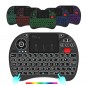 Mini tastatura wireless iluminata RGB, touchpad, scroll mouse, taste multimedia, Rii X8