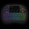 Mini tastatura wireless iluminata RGB, touchpad, rotita scroll, Rii X8
