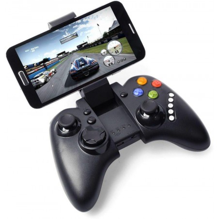 Controler gamepad Bluetooth, Android, iOS, 16 butoane, stand telefon, Ipega