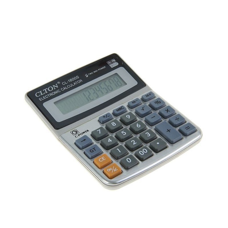 Calculator de birou, 12 digits, alimentare duala, display LCD, ABS
