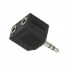Adaptor audio, mufa stereo Jack 3.5 mm, 2 prize stereo Jack 3.5 mm