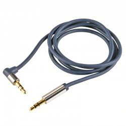 Cablu audio, jack tata pipa 3.5 mm la jack tata 3.5 mm, aurit, 1 m