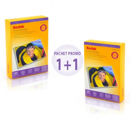Pachet 100 coli hartie foto Kodak Glossy Premium 10x15 230g, uscare instanta