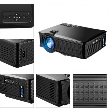Mini Video Proiector LED, 1500 lumeni, HDMI VGA USB, telecomanda, ProCart