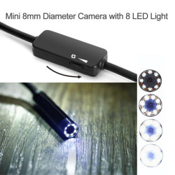 Camera endoscop HD, 8 LED-uri, WiFi, Android iOS, 1600x1200 pixeli, IP68