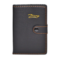 Agenda A6 cu pix pentru notite, inchidere cu buton, colturi rotunjite, negru