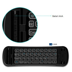 Minitastatura Wireless 3 in 1, conectare automata, compatibila Smart TV, PC