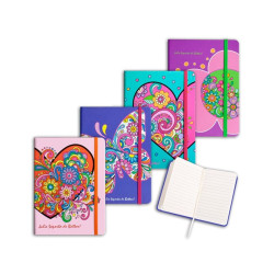 Agenda nedatata cu elastic, 74x105 mm, imprimeu floral, culori mixte, Starpak