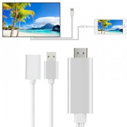 Cablu adaptor HDTV 3 in 1, Android iOS, lungime 1 m, argintiu, Rio