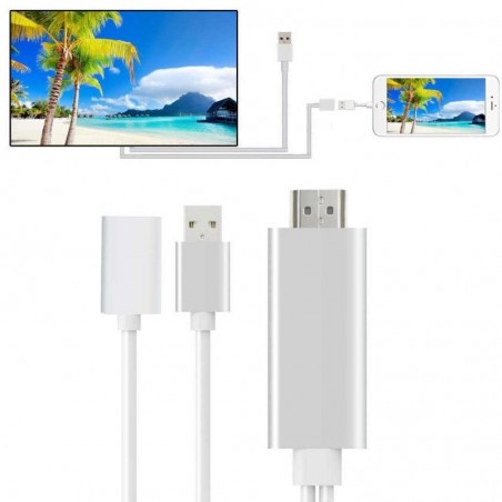 Cablu adaptor USB HDMI la HDTV, 3 in 1, Android iOS, lungime 1 m, ProCart